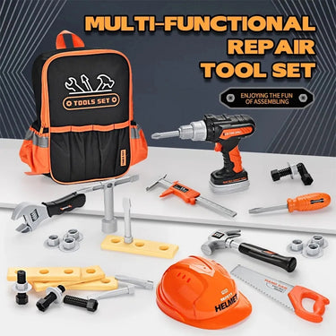 KIDS PLAY TOOL SET WITH STORAGE BAGPACK - 26 PCS
